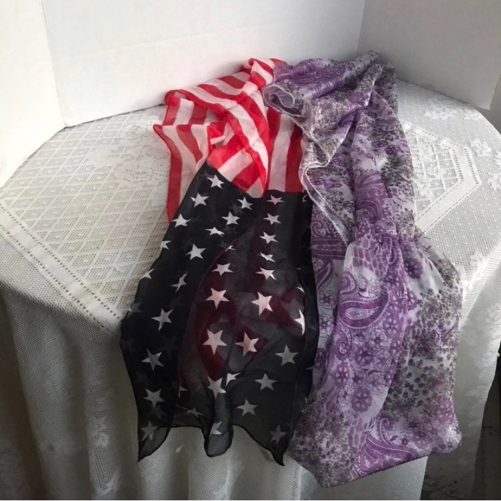Two Sheer Dress Scarves